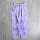 tie dye purple tapered denim