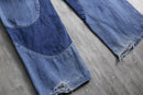 2000s Jaded Man swirl patchwork denim pants