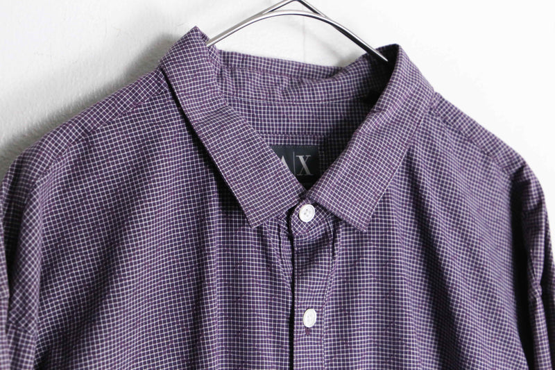 “ARMANI EXCHANGE” purple check dress shirt