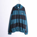90s “adidas” green black horizontal stripe track jacket