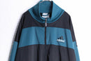 90s “adidas” green black horizontal stripe track jacket