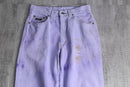 tie dye purple tapered denim