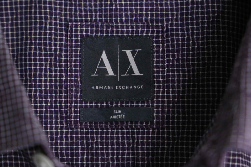 “ARMANI EXCHANGE” purple check dress shirt