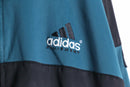 90s “adidas” green black horizontal stripe track jacket