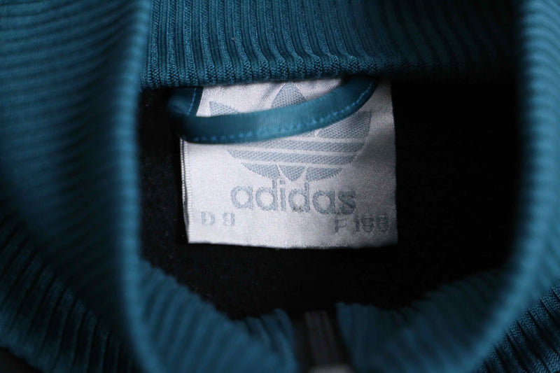 90s “adidas” green black horizontal stripe track jacket