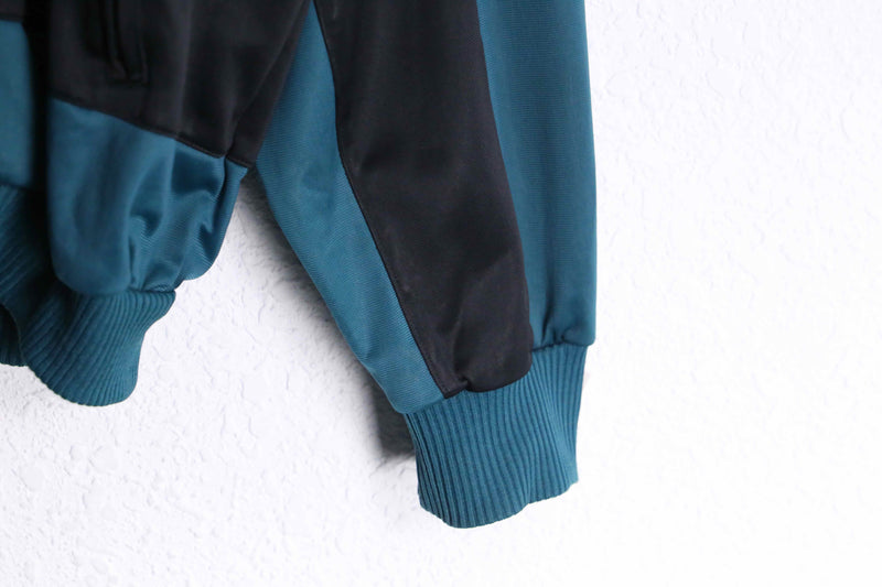 90s “adidas” green black horizontal stripe track jacket