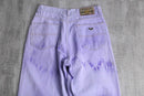tie dye purple tapered denim
