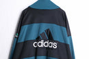 90s “adidas” green black horizontal stripe track jacket
