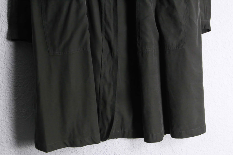 2000s zip up rayon poly twill coat