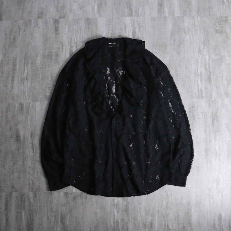 2000s total lace frill shirt