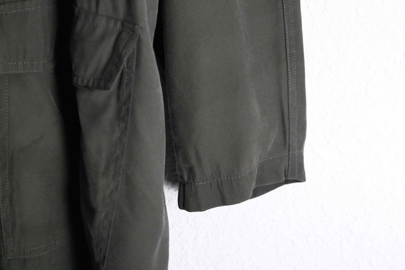 2000s zip up rayon poly twill coat