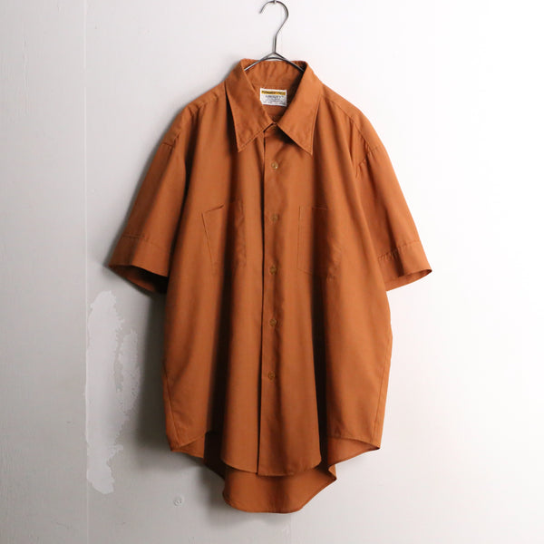 70's orange brown color s/s shirt