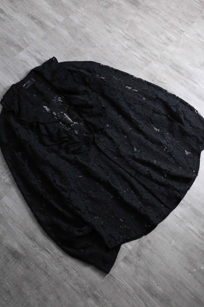 2000s total lace frill shirt