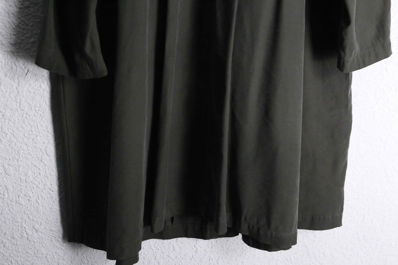 2000s zip up rayon poly twill coat