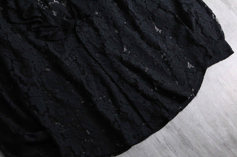 2000s total lace frill shirt