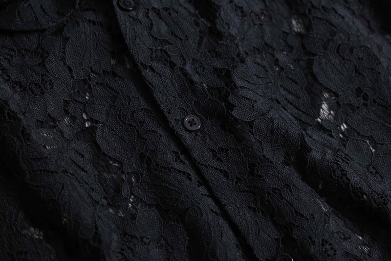 2000s total lace frill shirt