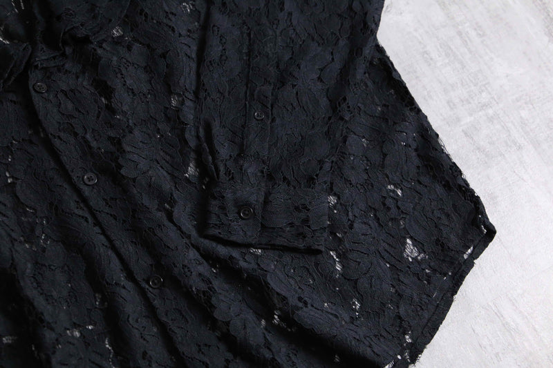 2000s total lace frill shirt