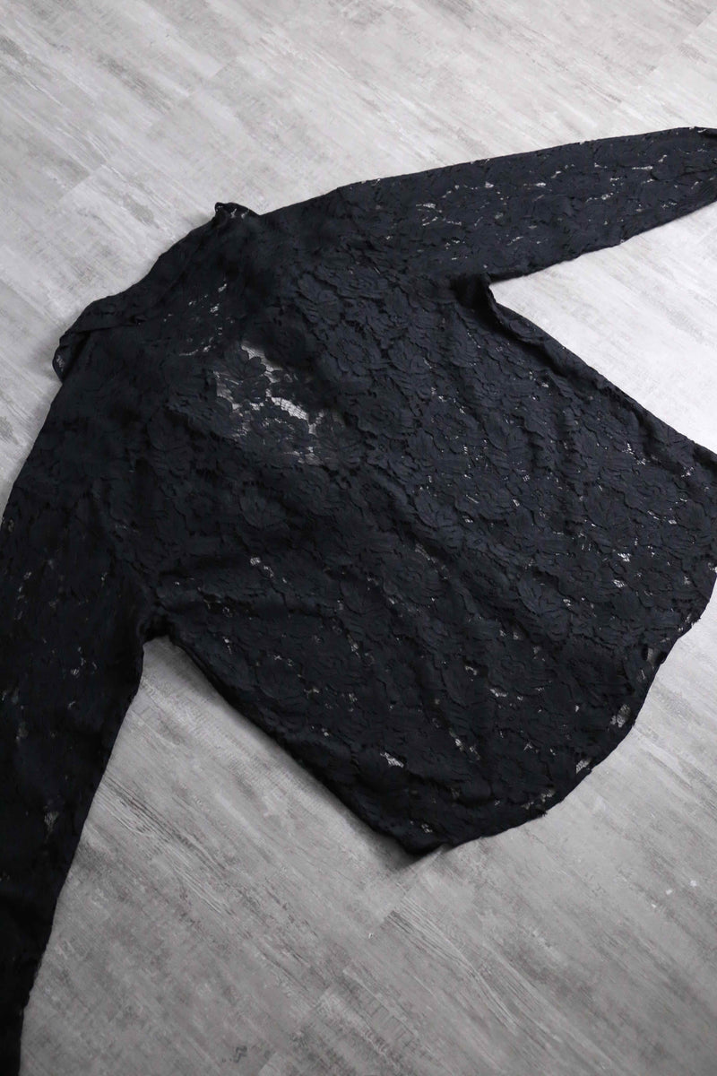 2000s total lace frill shirt