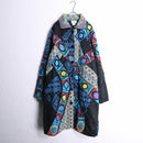 tribal mix design gobelin×crochet knit patchwork coat