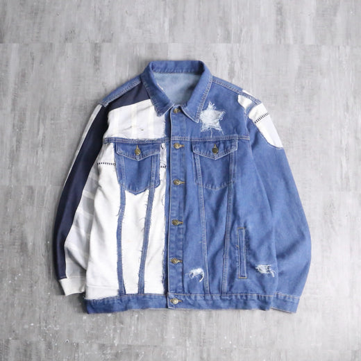 "Re:make" denim docking sweat jacket