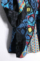 tribal mix design gobelin×crochet knit patchwork coat