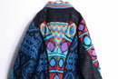 tribal mix design gobelin×crochet knit patchwork coat