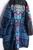 tribal mix design gobelin×crochet knit patchwork coat