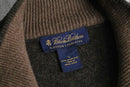 “Brooks Brothers” lambs wool argyle check half zip knit