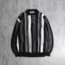 monotone stripe knit polo