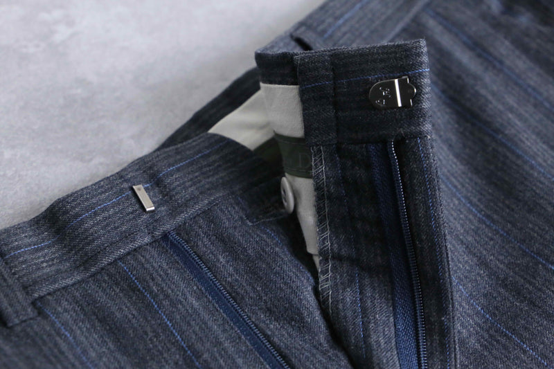 "Christian Dior" gray stripe wide tailored slacks