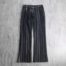 shadow stripe denim flare pants
