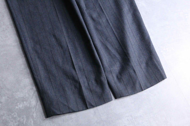 "Christian Dior" gray stripe wide tailored slacks