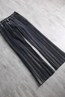 shadow stripe denim flare pants