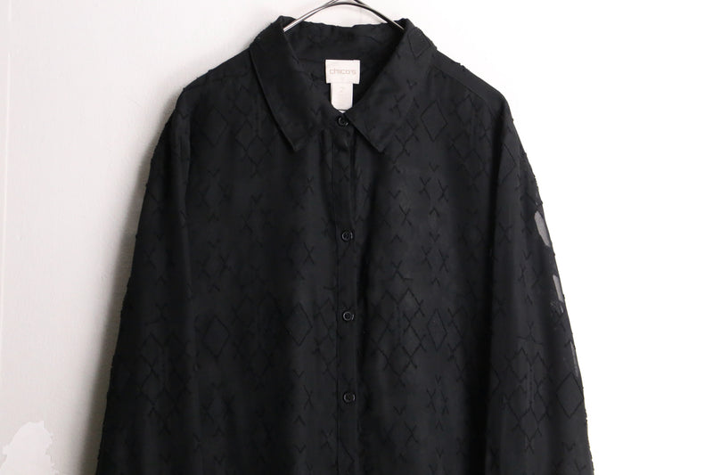 "CHICO's" black sheer L/S shirt