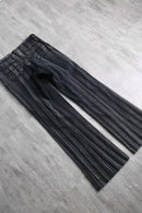 shadow stripe denim flare pants