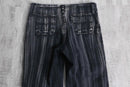 shadow stripe denim flare pants