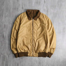 stand collar reversible suede leather jacket