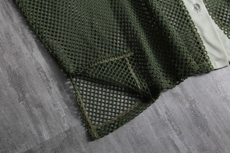 1990s fabric switch mesh S/S shirt
