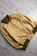 stand collar reversible suede leather jacket