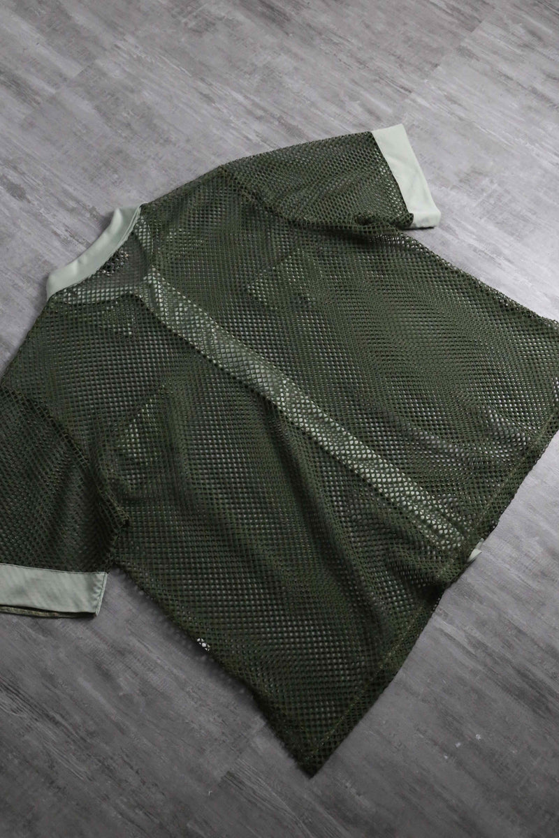 1990s fabric switch mesh S/S shirt