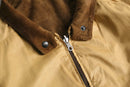 stand collar reversible suede leather jacket
