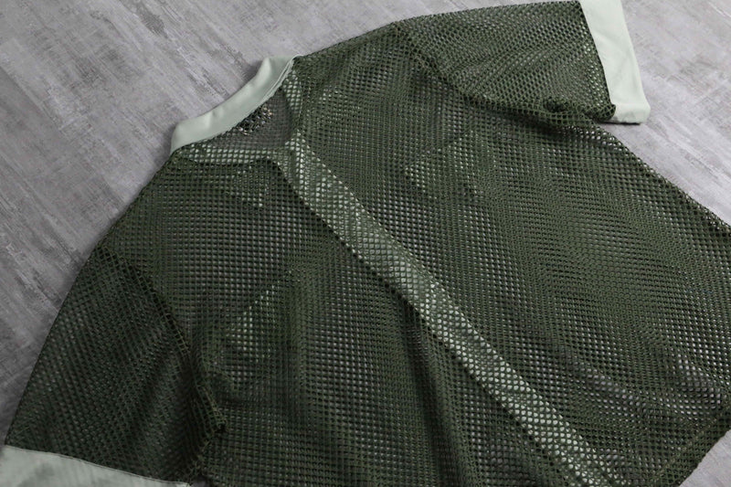 1990s fabric switch mesh S/S shirt