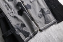 "Re:make" rosario leather patchwork denim pants