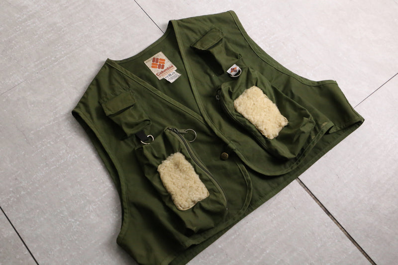 1970s-80s Columbia shirt length gear vest