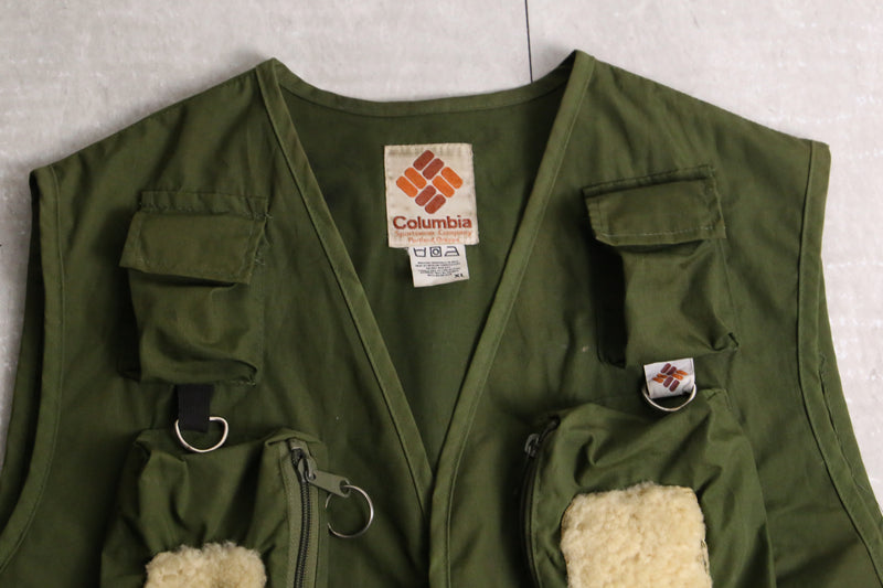 1970s-80s Columbia shirt length gear vest