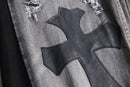 "Re:make" rosario leather patchwork denim pants