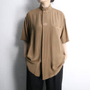 90's "P.R.O.N.T.I" silk mao collar embroidered design shirt