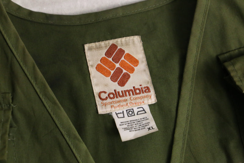 1970s-80s Columbia shirt length gear vest