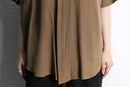 90's "P.R.O.N.T.I" silk mao collar embroidered design shirt