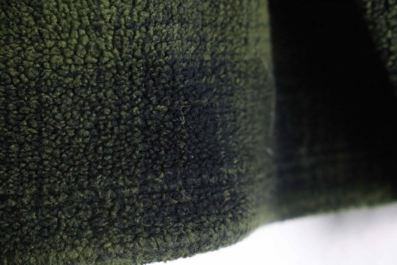 90’s “GAP” green check half zip fleece pullover
